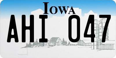 IA license plate AHI047