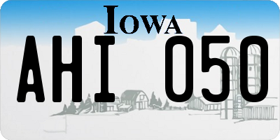IA license plate AHI050