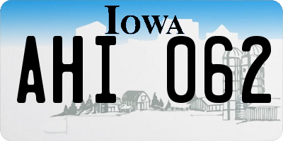 IA license plate AHI062