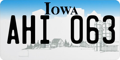 IA license plate AHI063