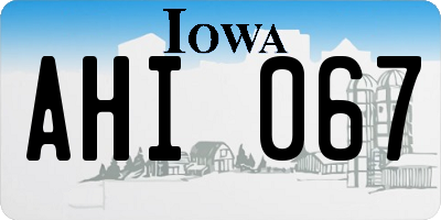 IA license plate AHI067