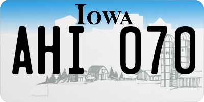 IA license plate AHI070