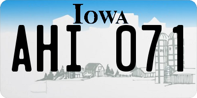 IA license plate AHI071