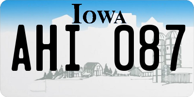 IA license plate AHI087