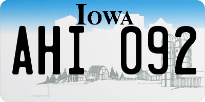 IA license plate AHI092
