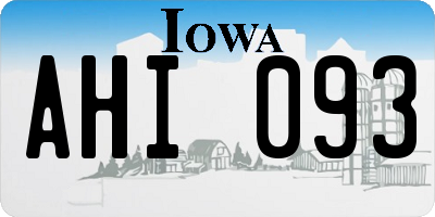 IA license plate AHI093