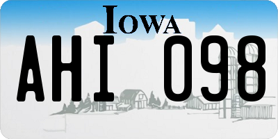 IA license plate AHI098