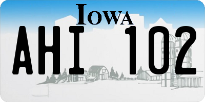 IA license plate AHI102