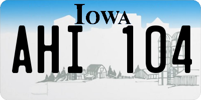 IA license plate AHI104