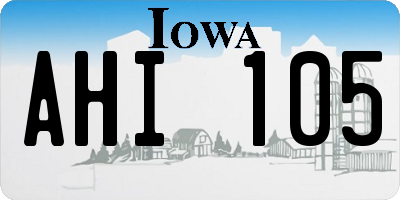 IA license plate AHI105