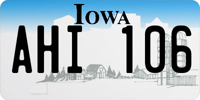 IA license plate AHI106