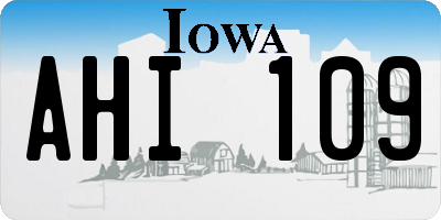 IA license plate AHI109