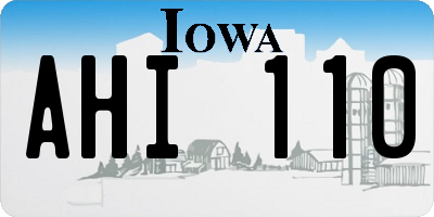 IA license plate AHI110