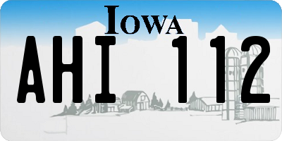 IA license plate AHI112