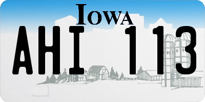 IA license plate AHI113