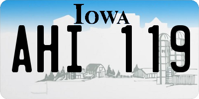 IA license plate AHI119