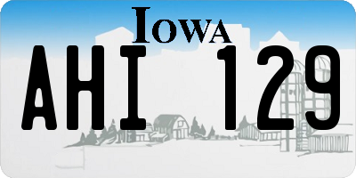 IA license plate AHI129