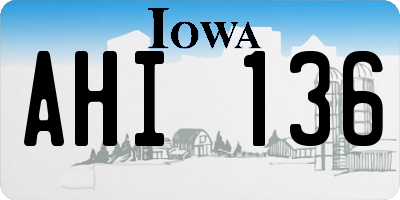 IA license plate AHI136