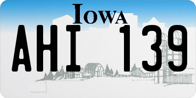IA license plate AHI139