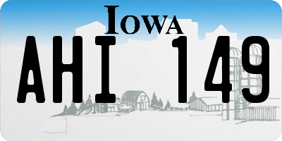 IA license plate AHI149