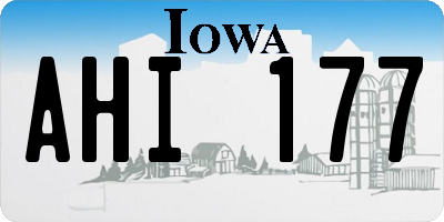 IA license plate AHI177