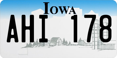 IA license plate AHI178