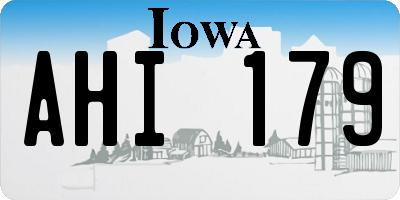 IA license plate AHI179