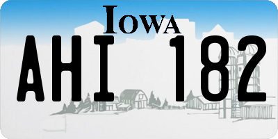 IA license plate AHI182