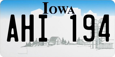 IA license plate AHI194