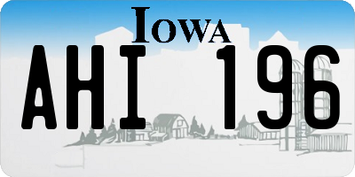 IA license plate AHI196