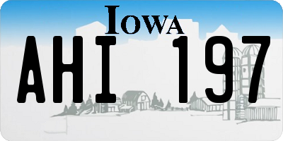 IA license plate AHI197