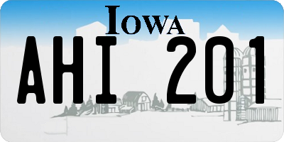 IA license plate AHI201