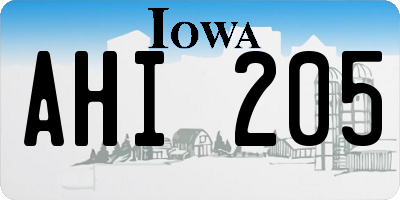 IA license plate AHI205