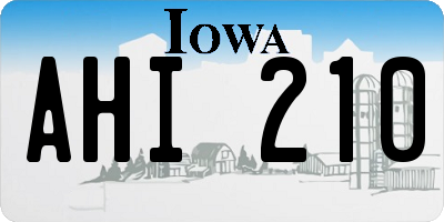 IA license plate AHI210