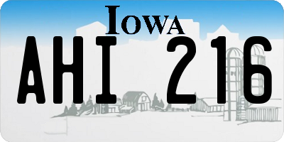 IA license plate AHI216