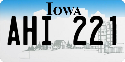 IA license plate AHI221