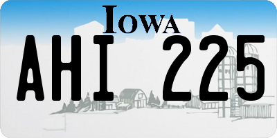 IA license plate AHI225