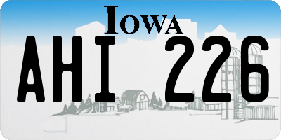 IA license plate AHI226