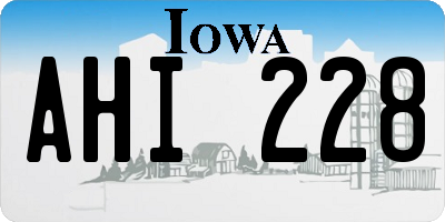 IA license plate AHI228