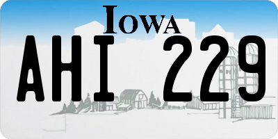 IA license plate AHI229