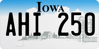 IA license plate AHI250