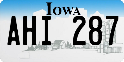IA license plate AHI287