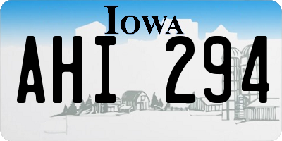 IA license plate AHI294