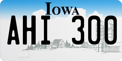 IA license plate AHI300