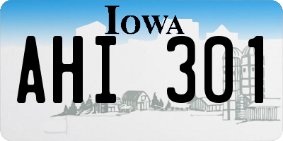 IA license plate AHI301