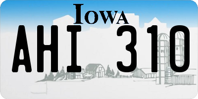 IA license plate AHI310