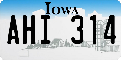 IA license plate AHI314