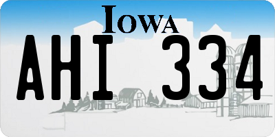 IA license plate AHI334