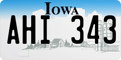 IA license plate AHI343