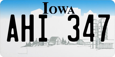 IA license plate AHI347